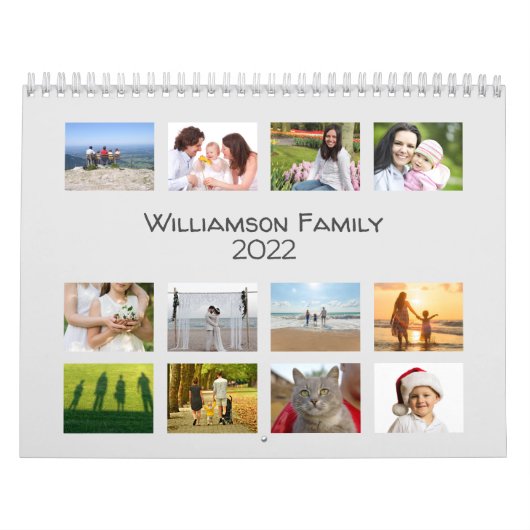 Minimalistisch 12 maanden 13 foto aangepast kalender (Hoes)