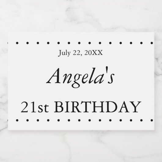 Minimalistisch-1 B&W Sparkling Wijnetiket (Enkel label)