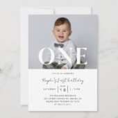 Minimalistisch 1 eerste verjaardagsfeestje kaart (Voorkant)