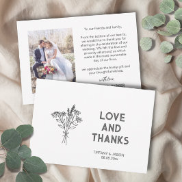 Minimalistisch 1 Foto Clean Simple Modern Weddensc Bedankkaart