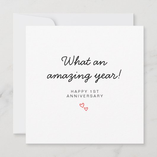 Minimalistisch 1 jaar eerste bruiloft Jubileum Kaart (Voorkant)