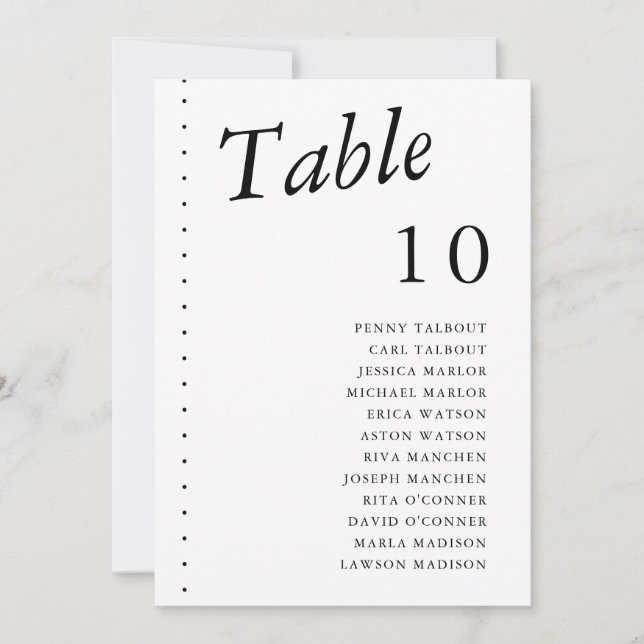 Minimalistisch-1 Zwart-Wit Tafelnummer 10 (Voorkant)