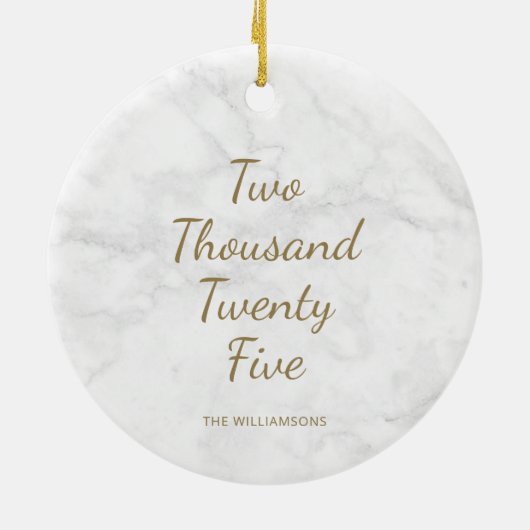 Minimalistisch 2021 Moderne grijze marmer, speciaa Keramisch Ornament (Achterkant)