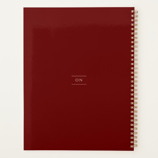 Minimalistisch 2022 Dark Red Weekly | Maandelijks Planner (Achterkant)