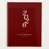 Minimalistisch 2022 Donkerrood Weekblad | Maandbla Planner (Voorkant)