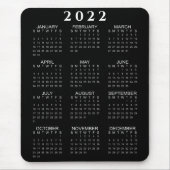 Minimalistisch 2022-kalender zwart-wit muismat (Voorkant)