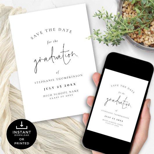 Minimalistisch 2024 Afstuderen Save the Date