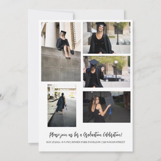 Minimalistisch 2024 Senior Afstuderen Aankondiging (Achterkant)