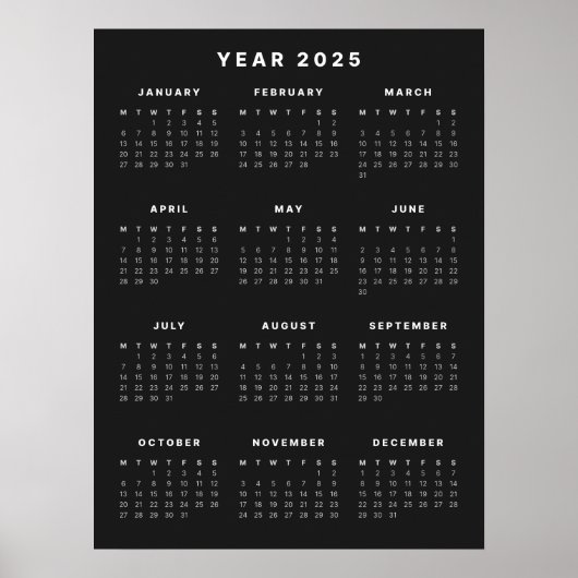 Minimalistisch 2025 Kalender Poster (Voorkant)