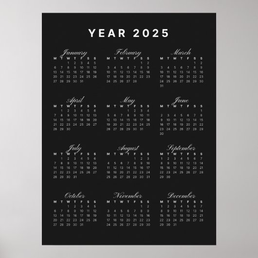 Minimalistisch 2025 Kalender Poster (Voorkant)
