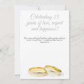 Minimalistisch 25e bruiloft Jubileum Kaart (Achterkant)