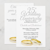 Minimalistisch 25e bruiloft Jubileum Kaart (Voorkant / Achterkant)