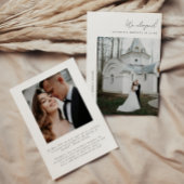 Minimalistisch 2-foto script bruiloft elopement aankondiging