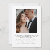 Minimalistisch 2-foto script bruiloft elopement aankondiging (Achterkant)