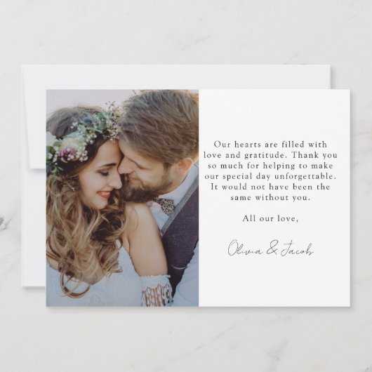 Minimalistisch 2 Fotobruiloft - Hartelijk dank - K Aankondiging (Achterkant)