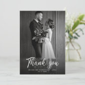 Minimalistisch 2 Fotobruiloft - Hartelijk dank - K Bedankkaart (Staand voorkant)