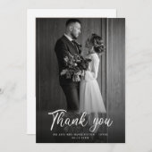Minimalistisch 2 Fotobruiloft - Hartelijk dank - K Bedankkaart (Voorkant / Achterkant)