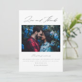 Minimalistisch 2 Fotobruiloft - Hartelijk dank - K Bedankkaart (Staand voorkant)