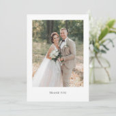 Minimalistisch 2 fotohuwelijk bedankkaart (Staand voorkant)