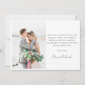 Minimalistisch 2 fotohuwelijk bedankkaart (Achterkant)