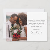 Minimalistisch 2 fotokalligrafie bruiloft bedankkaart (Achterkant)