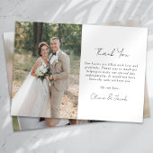 Minimalistisch 2 fotokalligrafie bruiloft bedankkaart