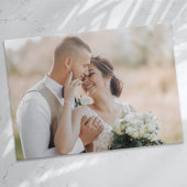 Minimalistisch 2 fotokalligrafie bruiloft bedankkaart