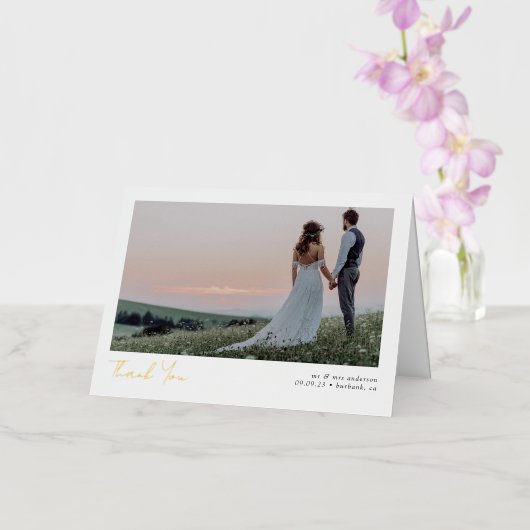 Minimalistisch 2 Fotokalligrafie Weddenschap Bedan Folie Wenskaart (Orchidee)