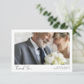 Minimalistisch 2 Fotokalligrafie Wow Renewal Bedankkaart (Staand voorkant)