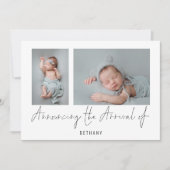 Minimalistisch 2 Foto's die de aankomende geboorte Aankondiging (Voorkant)
