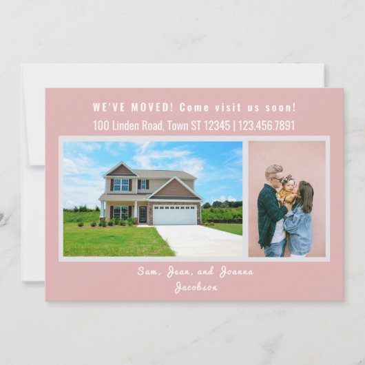 Minimalistisch 2 foto's die we hebben verplaatst aankondiging (Voorkant)