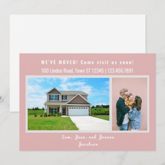 Minimalistisch 2 foto's die we hebben verplaatst aankondiging (Voorkant / Achterkant)