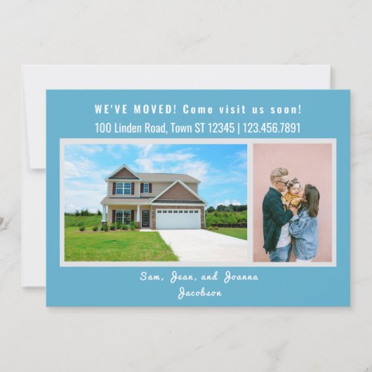 Minimalistisch 2 foto's die we hebben verplaatst aankondiging (Voorkant)