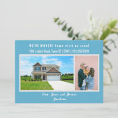 Minimalistisch 2 foto's die we hebben verplaatst aankondiging (Staand voorkant)