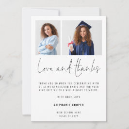 Minimalistisch 2 fotoscript 2024 Afstuderen Bedankkaart