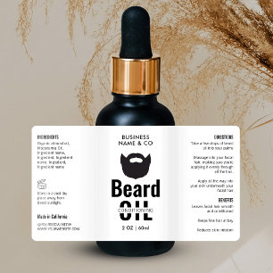 Minimalistisch 2 OZ Baard Olie Flesverpakking Etik Etiket