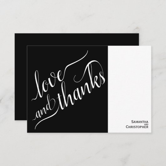 Minimalistisch 2-pane moderne bruiloft voor liefde bedankkaart (Voorkant / Achterkant)