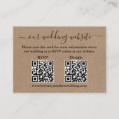 Minimalistisch 2 QR Photo Kraft Wedding RSVP - Geg Informatiekaartje (Voorkant)