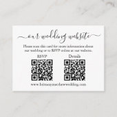 Minimalistisch 2 QR Weddenschap RSVP - Details fot Informatiekaartje (Voorkant)