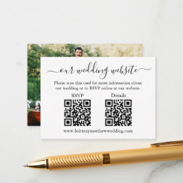Minimalistisch 2 QR Weddenschap RSVP - Details fot Informatiekaartje