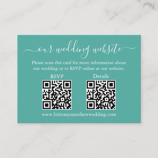 Minimalistisch 2 QR Weddenschap RSVP - Details fot Informatiekaartje (Voorkant)