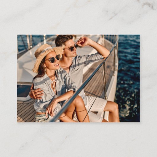 Minimalistisch 2 QR Weddenschap RSVP Details Foto  Informatiekaartje (Achterkant)