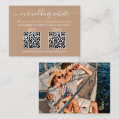 Minimalistisch 2 QR Weddenschap RSVP Details Foto Informatiekaartje (Voorkant / Achterkant)