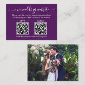 Minimalistisch 2 QR Weddenschap RSVP Details Foto  Informatiekaartje (Voorkant / Achterkant)