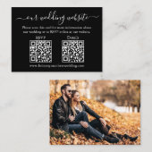 Minimalistisch 2 QR Weddenschap RSVP Details Foto  Informatiekaartje (Voorkant / Achterkant)