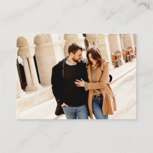 Minimalistisch 2 QR Weddenschap RSVP Details Foto  Informatiekaartje (Achterkant)