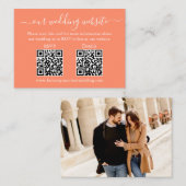Minimalistisch 2 QR Weddenschap RSVP Details Foto  Informatiekaartje (Voorkant / Achterkant)