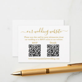Minimalistisch 2 QR Weddenschap RSVP Details White Informatiekaartje