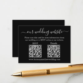Minimalistisch 2 QR Weddenschap RSVP - Gegevens zw Informatiekaartje