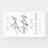 Minimalistisch 30e verjaardagsfeest welkom spandoek (Horizontaal)